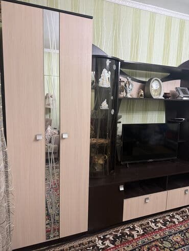 шкаф мдф: Гарнитур для зала, Б/у, Шкаф, МДФ, Самовывоз, цвет - Бежевый — 2