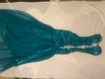 длинные платья в пол зеленого цвета: Турецкое, вечернее платье со шлейфом. Размер 44-48, на рост 170-180 — 3