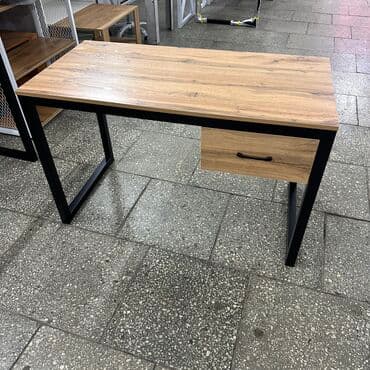 купить офисный стол бу: Стол лофт с ящиком 120»60»75 дуб вотан — 1