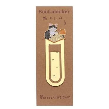 сумка для школы: Закладка, зажим металлический в виде милого кота, школьная закладка — 2