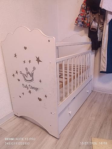 Мебель: Детская кроватка «Baby Vintage» с маятником и выдвижным ящиком. - — 2