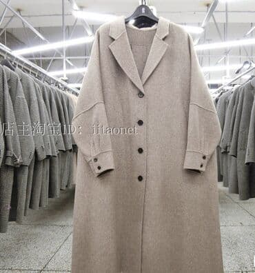 женская кофта: Пальто, Халат, Осень-весна, Длинная модель, Оверсайз, L — 4