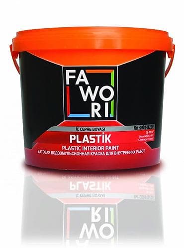 вода эмульсионка: Водоэмульсионная краска, Fawori, Для потолка, цвет - Белый, 20 кг, Матовая, Без запаха, Турция — 1