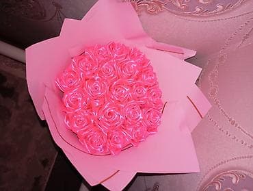 часы hublot бишкек: Атлас Лентадан жасалган кооз роза гул букет.Кол менен жасалат — 8