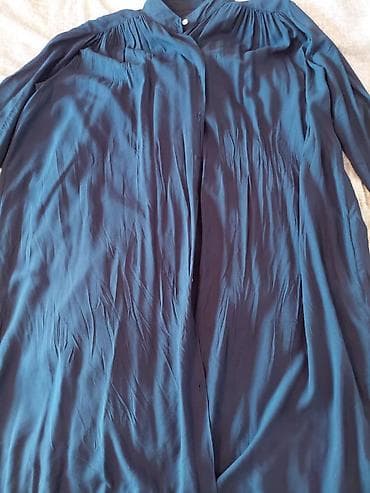 red centr: Платье-рубашка свободного кроя. - Цвет: темно-синий. - Длина: миди — 3