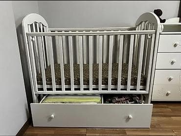 кровать детска: Детская кроватка с матрасом и выдвижным нижним ящиком. Особенности и — 2