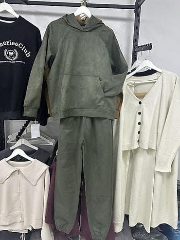 Костюм худи + джоггеры из мягкого велюра/замши на ощупь. Опт 550 сом