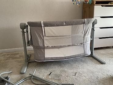 буу кийимдер: Балдар үчүн кошумча коюлган керебет, Дөңгөлөксүз, түсү - Боз — 1