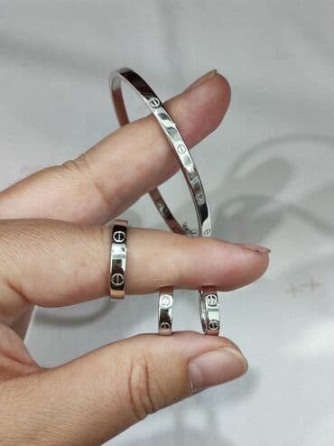 свадебные наборы ручной: Серебряный Комплект+ Браслет Карьтие Серебро 925 пробы Размеры — 1