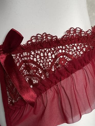 Шымдар: Трусики с доступам бордового цвета с декором - Эффектный дизайн с — 2