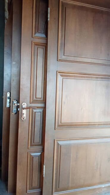 дверь межкомнатная бу: Межкомнатная дверь, Б/у, Со стеклом, Двухстворчатая, Деревянная, цвет - Коричневый — 5