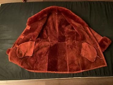 оранжевый: Дублёнка женская с натуральным мехом.рамер S — 2