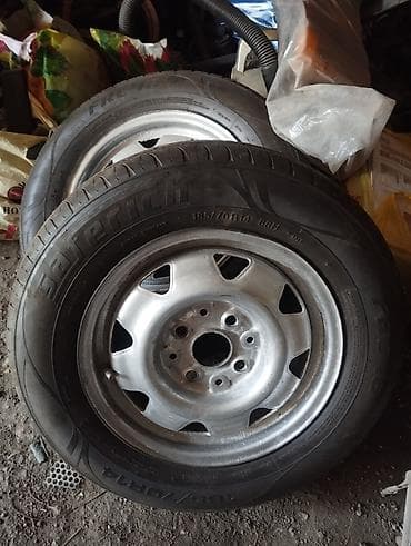 Дөңгөлөктөр монтажда 185 / 70 / R 14, Жай, Колдонулган, Жуп, Жеңил унаалар, Темир, тешиктери - 4 — 5