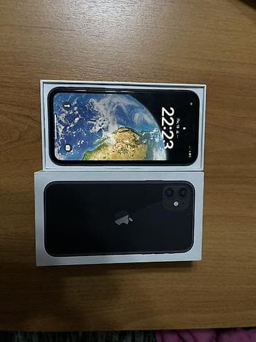 iphome 11: IPhone 11, Б/у, 128 ГБ, Черный, Коробка, 73 % — 1