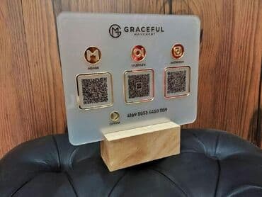 Тейбл-тент/ табличка с QR кодом для оплаты или кодом для входа