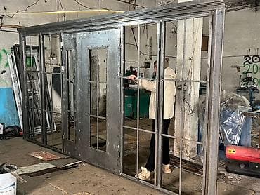 вазы из цветного стекла: Двери для домов и квартир, Металлическая, Одностворчатая, Со стеклом, цвет - Серый — 9