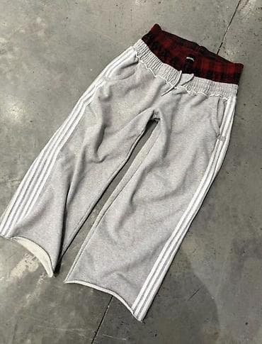 tech flis: Спортивные брюки кюлоты серого цвета с контрастной отделкой. - — 1