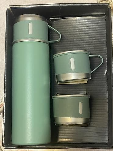 Набор термос + 2 термокружки (Vacuum Flask Set) - Состав: вакуумный