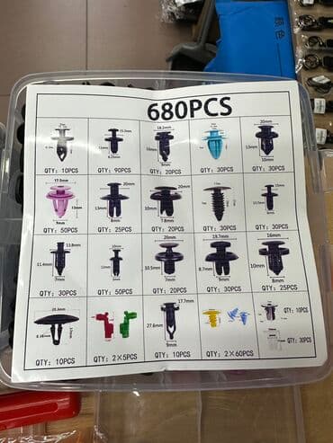 набор рожковых ключей: Набор клипс Клипсы Пистон Наборы: 680шт, 700шт, 710шт В комплекте — 4