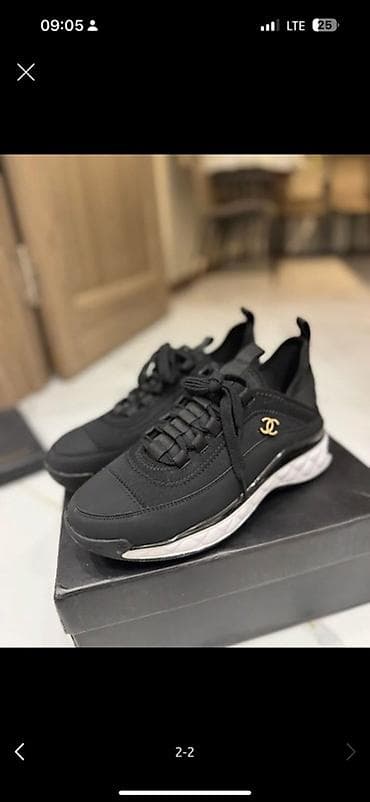 Кроссовки, 38.5, 39, Chanel, Новый, цвет - Черный, Самовывоз