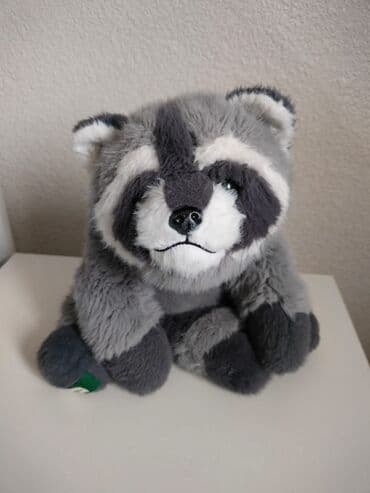 панда мишка купить: Мягкая игрушка «Енот» - Реалистичный плюшевый енот серо-белой — 1