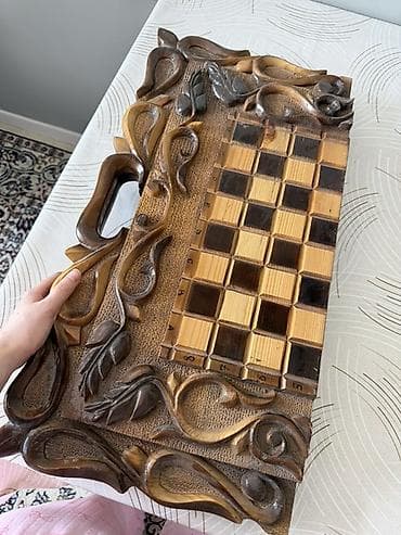 Электротранспорт: Полностью ручная работа резная деревянная складная доска 3-в-1: шашки — 3