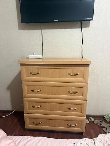 часы феникс: Спальный гарнитур, Б/у, Двуспальная кровать, Шкаф, Комод, Самовывоз — 2