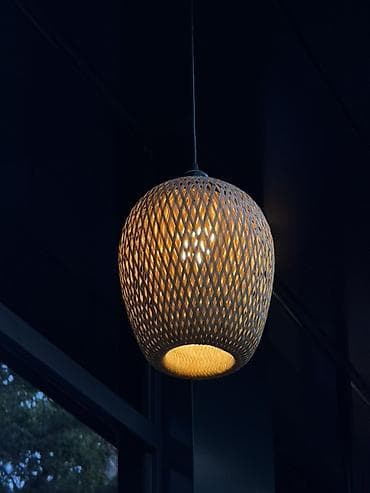 study lamp: Подвесной светильник с плетёным абажуром - Тип: подвесной потолочный — 1