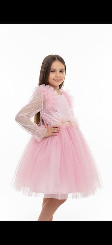 платье бархат: Детское платье, цвет - Голубой — 2