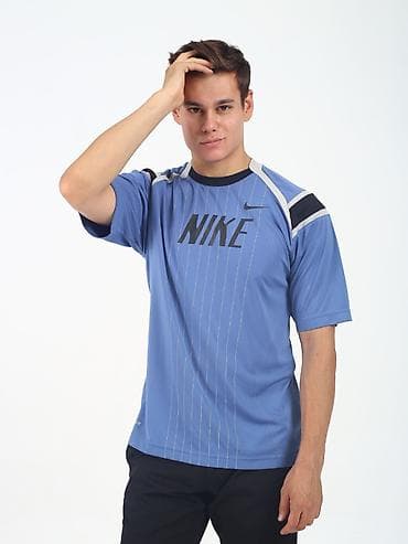 футболка неймар: Мужская спортивная футболка Nike - Цвет: голубой с контрастными — 8