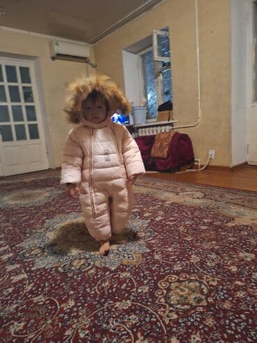 вязанный комбинезон: Детский зимний комбинезон с капюшоном и опушкой - Тёплый — 4