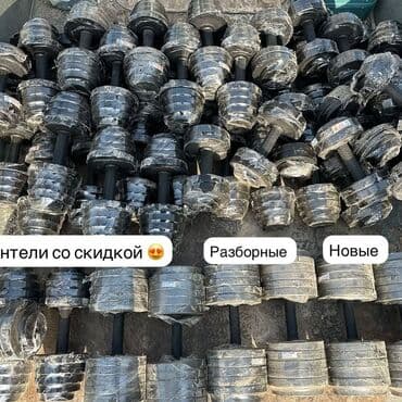 гантели для начинающих дома: Разборные гантели с металлическими дисками. Доступны варианты с общим — 2