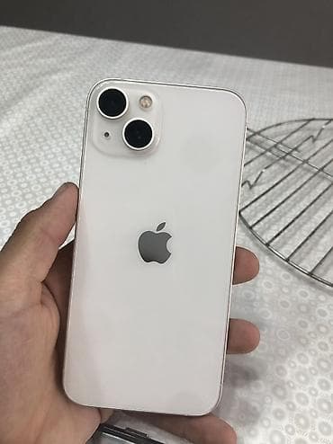 IPhone 13, Б/у, 128 ГБ, Белый, Зарядное устройство, Защитное стекло, Чехол, 84 %