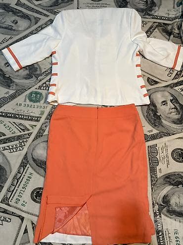 велюровая шапочка: Костюм с юбкой, Модель юбки: Прямая, Миди, Пиджак, XL — 7