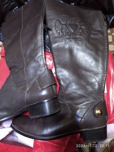 женские зимние сапоги из натуральной кожи и меха: Сапоги кожаные размер 37 состояние отличное коричневые — 3