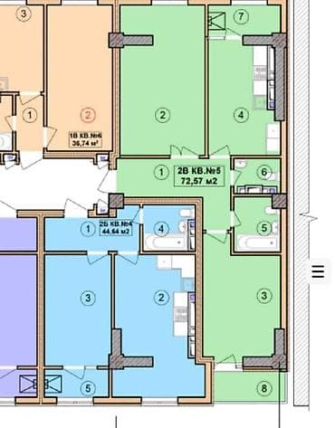 house: 2 комнаты, 73 м², Элитка, 7 этаж, Готовая ПСО (под самоотделку) — 4