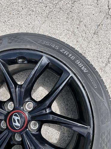 01: Литые Диски R 18 Hyundai, Комплект, отверстий - 5, Б/у — 6