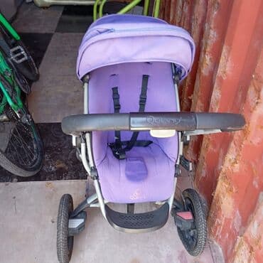 коляска прогулочная новая: Коляска, цвет - Фиолетовый, Б/у — 8
