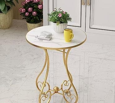 Журнальные столы: Круглый приставной столик в классическом стиле - Форма: круглая — 3