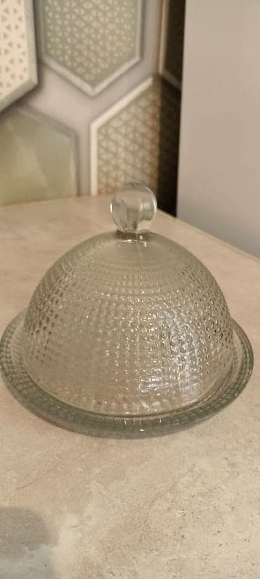 Стеклянная сырница/клош с тарелкой KAVEH, производство Иран! - Диаметр