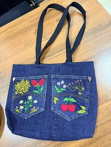 Капчыктар: Хендмейд сумки с вышивкой и аппликациями - Материалы: плотный — 4