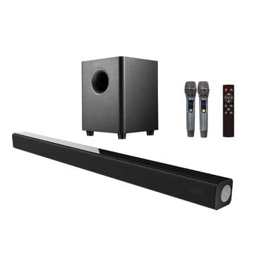 колонки 5.1 для домашнего кинотеатра: Soundbar Samtronic SM-5100 2.1, + сабвуфер 150 Вт с Караоке — 4