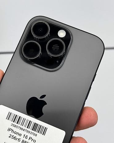iphone xa: IPhone 16 Pro, Б/у, 256 ГБ, Black Titanium, Защитное стекло, Чехол, Коробка, В рассрочку, 88 % — 4