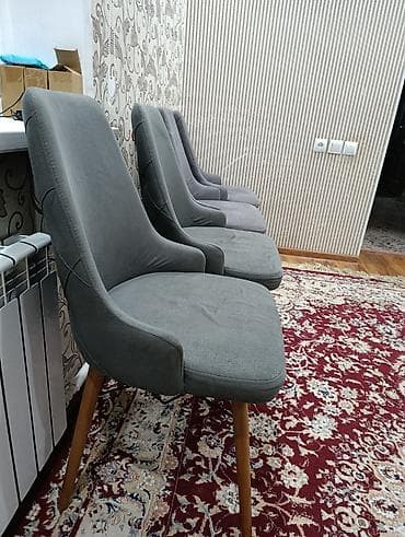 Стол жана отургуч комплекттери: Ашкана үчүн отургуч, Жыгач, түсү - Боз — 4