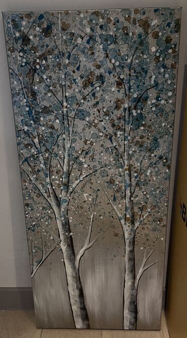 кухонный шкаф новый: Картина на холсте «Березы в тумане» - Техника: акрил по холсту на — 1