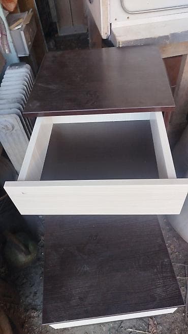 Прикроватная тумба, Без зеркала, цвет - Коричневый, ЛДСП