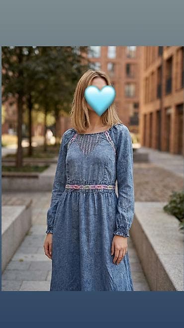 джинсы бойфренд: Повседневное платье, Индия, Лето, Длинная модель, Крестьянка, XL — 1