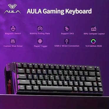 компьютерные мыши upcase: Клавиатура, Aula, Механическая, Проводное подключение, Размер: 60% — 1