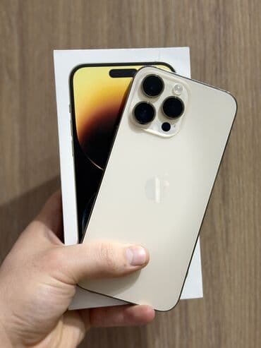 купить бу айфон 14 про макс: IPhone 14 Pro Max, Б/у, 256 ГБ, Золотой, Коробка, 91 % — 1
