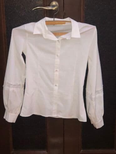 детские рубашки шведки: Блузка на девочку 
8-10 лет новая белая — 2